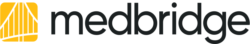 MedBridge logo with a yellow bridge graphic on the left and "medbridge" in bold black lowercase letters on the right.